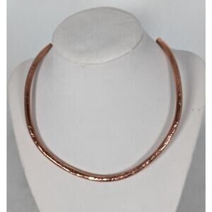 Handmade Copper Cuff Necklace 1slightly hammered not oxidized size Small.